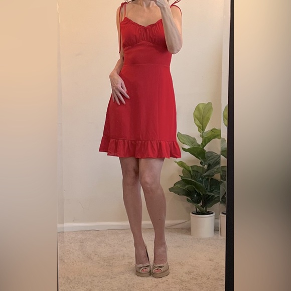 Red Spaghetti Strap Mini Dress - Picture 1 of 9